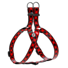 Шлея WAUDOG Nylon с рисунком Шотландка красная