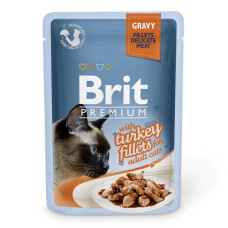 Вологий корм Brit Premium для котів, філе індички в соусі, 85 г