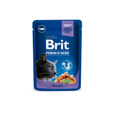 Вологий корм Brit Premium для котів з тріскою, 100 г