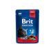 Вологий корм Brit Premium для котів з тушкованою яловичиною та горохом, 100 г