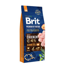 Сухой корм Brit Premium Dog Senior S+M для стареющих собак малых и средних пород, с курицей, 8 кг