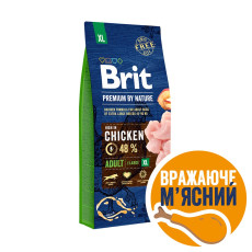 Сухой корм Brit Premium Dog Adult XL для взрослых собак гигантских пород, с курицей, 15 кг