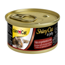 Вологий корм GimCat Shiny Cat Filet для котів, курка, креветки та солод, 70 г