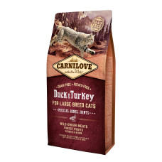 Сухой корм Carnilove Cat Duck & Turkey Large Breed для кошек больших пород, утка и индейка, 6 кг