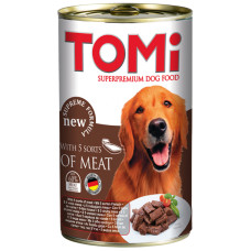 Консервы TOMi для собак 5 видов мяса, 1200 г