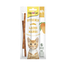 Ласощі GimCat М’ясні палички для котів, з лососем та манго, 3 шт по 5 г
