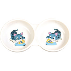 Миска Trixie для котів, подвійна, керамічна, 11 см, 150 мл