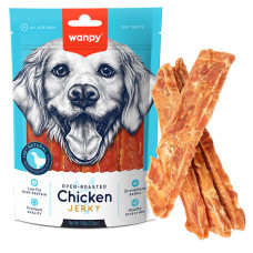 Ласощі Wanpy Chicken Jerky Steaks смужки з в`яленою курки для собак, 100 г