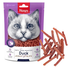 Ласощі Wanpy Soft Duck Jerky Strip смужки в`яленої качки для котів, 80 г