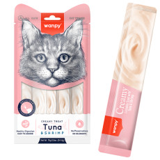 Рідкі ласощі Wanpy Creamy Lickable Treats Tuna & Shrimp тунець з креветками для котів, 70 г