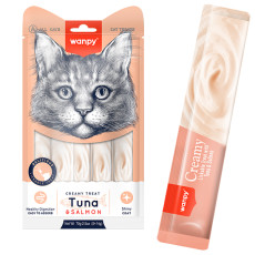 Рідкі ласощі Wanpy Creamy Lickable Treats Tuna & Salmon тунець з лососем для котів, 70 г