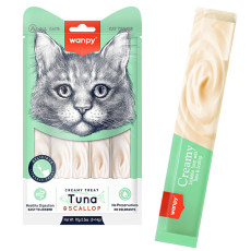 Рідкі ласощі Wanpy Creamy Lickable Treats Tuna & Scallop тунець з морським гребінцем для котів, 70 г