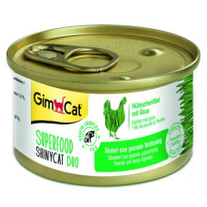 Вологий корм GimCat Superfood Shiny Cat Duo з куркою і травою для котів, 70 г