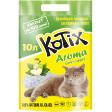 Наповнювач Kotix силікагелевий для котів з ароматом яблука, 10 л