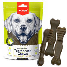 Жувальні ласощі Wanpy Toothbrush Chews Chicken з куркою для собак, 100 г