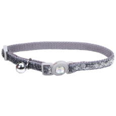 Нашийник безпечний для котів Fashion Safe Cat, з дзвоником, 1 см/30 см, срібло, Coastal