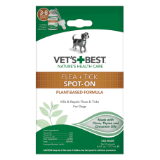 Средство Vet`s Best Flea + Tick Spot-on bottle от блох и клещей для собак разных пород, 17,7 мл