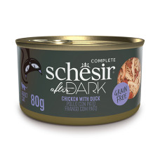 Натуральні консерви Schesir After Dark Chicken Duck для котів з куркою качкою в бульйоні, 80 г