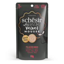 Натуральні консерви Schesir After Dark Chicken Beef для котів з куркою яловичиною, мус, 80 г