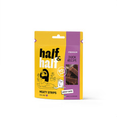 Ласощі для котів Half&Half у формі м`ясних смужечок з качкою, 50 г