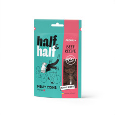 Ласощі для собак Half&Half у формі м`ясних монеток з яловичиною, 100 г