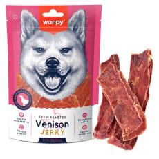 Лакомство Wanpy Venison Jerky слайсы с вяленой олениной и уткой для собак, 100 г