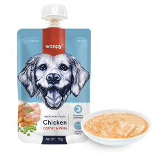 Крем-пюре Wanpy Chicken Carrot & Pea курка з морквою для собак, 90 г
