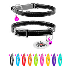 Нашийник CoLLaR GLAMOUR без прикрас з гумкою для котенят 9мм,/17-20см чорний