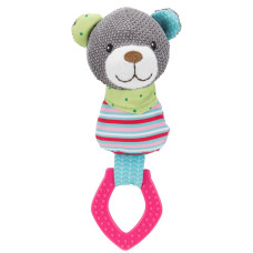 Игрушка Trixie Junior Медведь для собак, с кольцом со звуком, 23 см (текстиль/плюш)