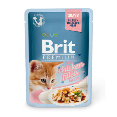 Вологий корм Brit Premium Cat Pouch для кошенят, філе курки в соусі, 85 г