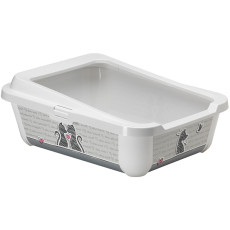 Туалет для кішок Hercules Cats in Love, c бортиком, білий, 51х39х19 см, Moderna