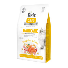 Сухой корм Brit Care Cat GF Haircare Healthy & Shiny Coat для кошек, уход за кожей и шерстью, лосось и курица, 2 кг