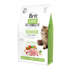 Сухий корм Brit Care Cat GF Senior Weight Control для котів похилого віку з надмірною вагою, курка, 2 кг