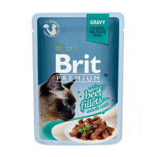 Вологий корм Brit Premium для котів, філе яловичини в соусі, 85 г