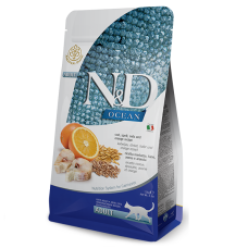 Низькозерновий сухий корм Farmina Cat N&D Low Grain Ocean Adult для котів, з тріскою та апельсином, 300 г