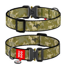 Нашийник для собак нейлоновий WAUDOG Nylon Мілітарі, XXL, металевий фастекс
