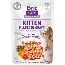 Вологий корм Brit Care Cat Pouch для кошенят, філе в соусі, ніжна індичка, 85 г