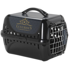 Переноска Moderna Trendy Runner Luxurious Pets для котів з металевими дверцятами та замком, 49,4х32,2х30,4 см, чорна