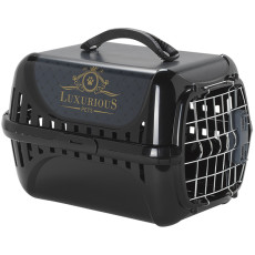 Переноска Moderna Trendy Runner Luxurious Pets для кошек c металлической дверцей и замком, 49,4х32,2х30,4 см, черная