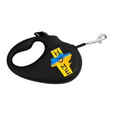 Повідець-рулетка для собак WAUDOG R-leash, малюнок Дім, S, до 15 кг, 5 м, світловідбиваюча стрічка чорний