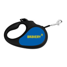 Повідець-рулетка для собак WAUDOG R-leash, малюнок Сміливість, S, до 15 кг, 5 м, світловідбиваюча стрічка чорний