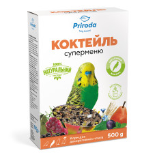 Корм Природа Коктейль «Суперменю» для хвилястих папуг, 500 г