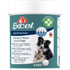 Вітаміни 8in1 Excel Brewers Yeast для собак та котів пивні дріжджі з часником для шкіри та шерсті 260 шт