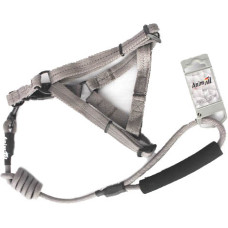Комплект шлея з повідцем AnimAll, S, 0.8×120 см/37-46 см, сірий