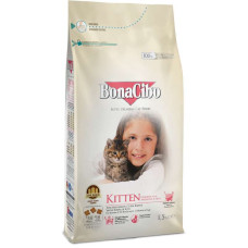 Сухий корм для кішок BonaCibo Kitten з м`ясом курки, анчоусами та рисом, 1.5 кг