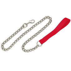 Повідець-цепочка для собак важкий Titan Chain 4ммх1,2м, червоний Coastal