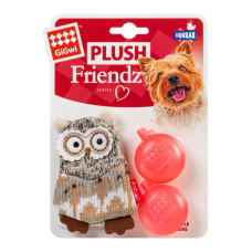 Игрушка для собак Сова с пищалкой GiGwi Plush, текстиль, 10 см