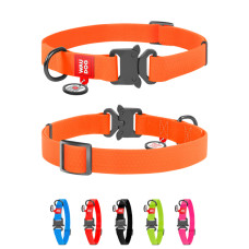 Ошейник для собак водостойкий WAUDOG Waterproof, размер L, металлическая пряжка-фастекс, оранжевый