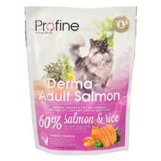 Сухий корм Profine Derma для дорослих довгошерстих кішок, з лососем та рисом, 300 г