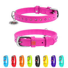 Ошейник WAUDOG GLAMOUR с кл страз  ш15мм дл27-36см, розовый